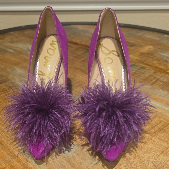 Sam Edelman Shoes - Sam Edelman Vibrant Purple Feather Heels